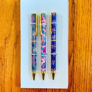 NEW: LUG SET OF 3 PENS- FLORAL PINK DIFFERENT PATTERNS/COLORS BEST PENS SOLD OUT